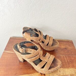 Stuart Weitzman natural weaveit woven Jute slingback platform sandal